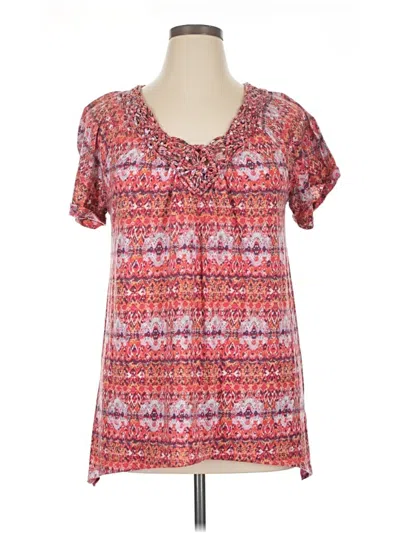 Pre-owned White Stag Short Sleeve Henley Shirt In Pink