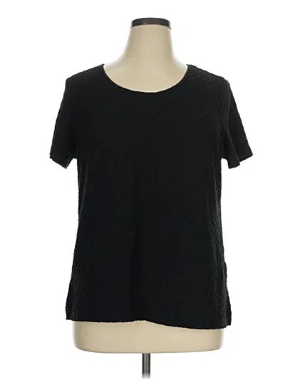 Pre-owned White Stag Short Sleeve Top Black Scoop Neck Tops