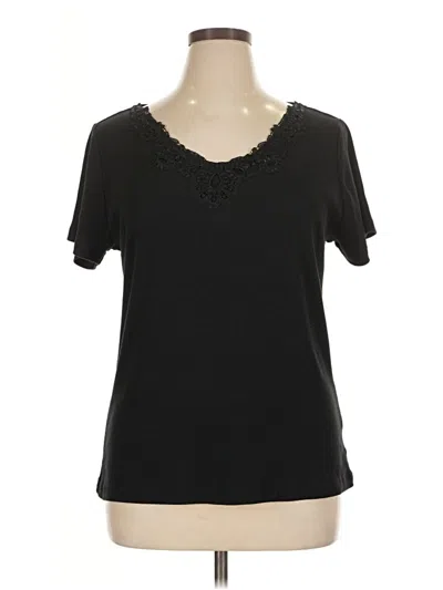 Pre-owned White Stag Short Sleeve Top Black Sweetheart Neckline Tops