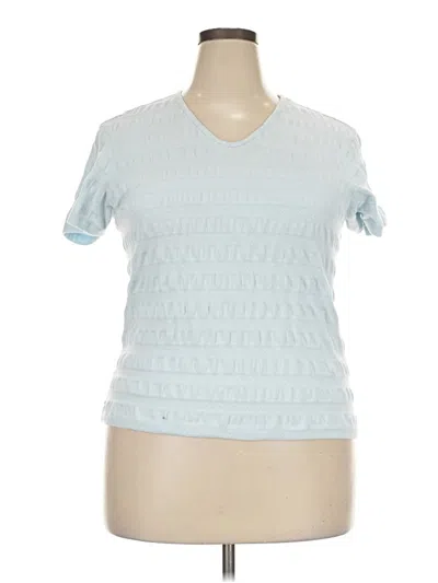 Pre-owned White Stag Short Sleeve Top Blue V-neck Tops