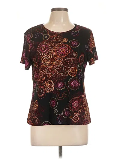 Pre-owned White Stag Short Sleeve Top Burgundy Scoop Neck Tops