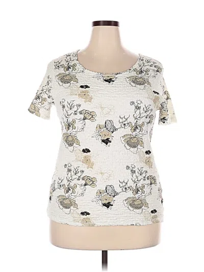 Pre-owned White Stag Short Sleeve Top Ivory Sweetheart Neckline Tops In White