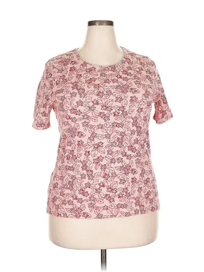 Pre-owned White Stag Short Sleeve Top Pink Sweetheart Neckline Tops