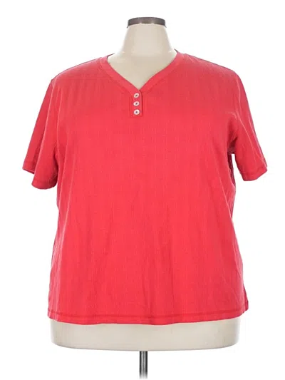 Pre-owned White Stag Short Sleeve Top Red V-neck Tops