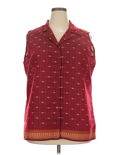 Pre-owned White Stag Sleeveless Blouse In Burgundy