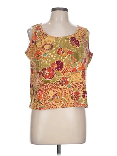 Pre-owned White Stag Sleeveless Blouse In Gold