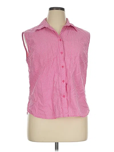 Pre-owned White Stag Sleeveless Button Down Shirt In Pink
