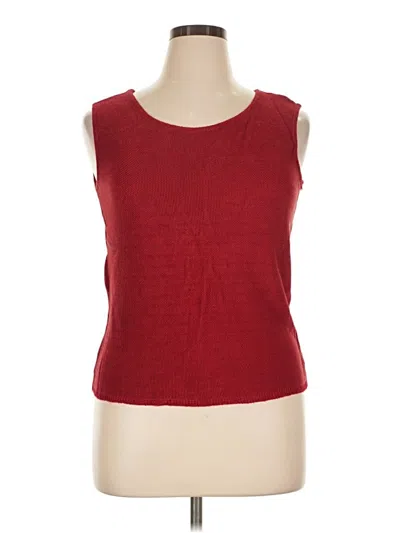 Pre-owned White Stag Sleeveless Top Red Scoop Neck Tops
