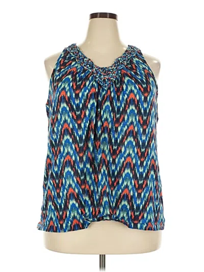Pre-owned White Stag Tank Top Blue Halter Neckline Tops