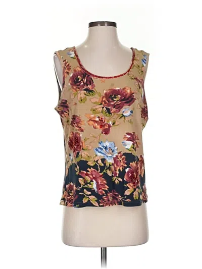 Pre-owned White Stag Tank Top Tan Strapless Neckline Tops In Brown