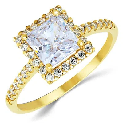 Pre-owned White Star Jewels 14k Solid Yellow Gold Cz Cubic Zirconia Solitaire Engagement Ring 1.25 Ct. In White/colorless