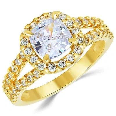 Pre-owned White Star Jewels 14k Solid Yellow Gold Cz Cubic Zirconia Solitaire Engagement Ring 1.5 Ct. In White/colorless