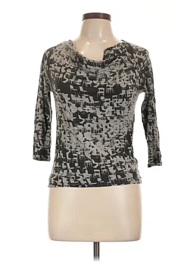 Pre-owned White Stuff 3/4 Sleeve Top Gray Scoop Neck Tops
