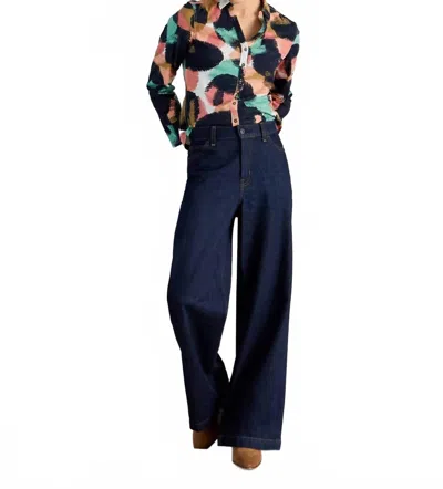 White Stuff Annie Jersey Shirt In Navy In Multi