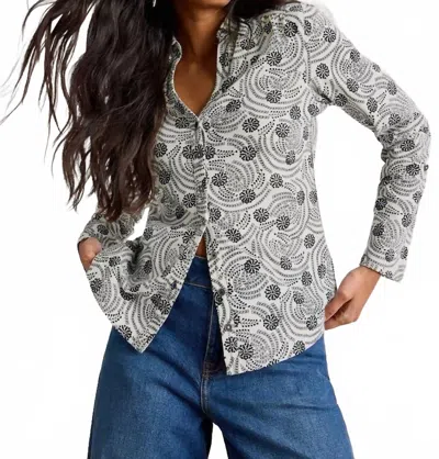 White Stuff Annie Jersey Shirt In White In Gray