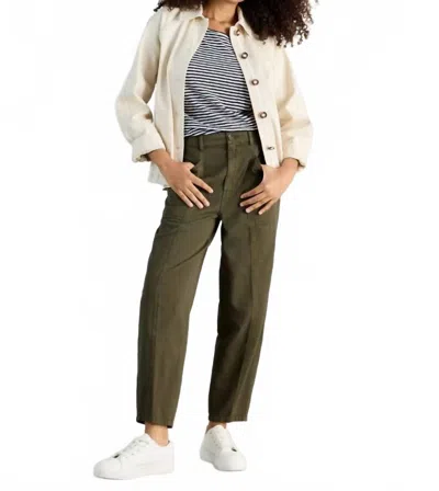White Stuff Aubrey Barrel Trousers In Khaki Green