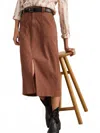 White Stuff Maren Midi Skirt In Dark Tan In Multi