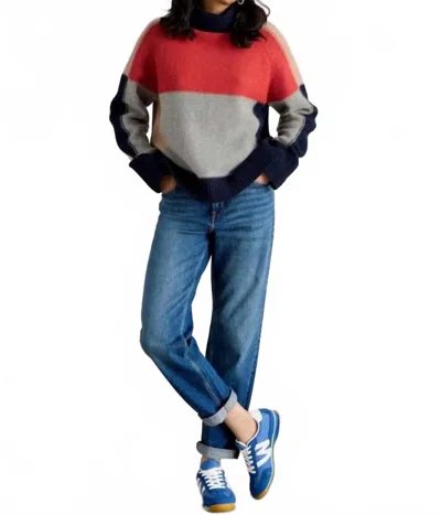 White Stuff Mary Colorblock Turtle Neck Sweater In Grey Multi In Gray