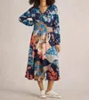 White Stuff Megan Midi Jersey Dress In Navy Multi In Blue