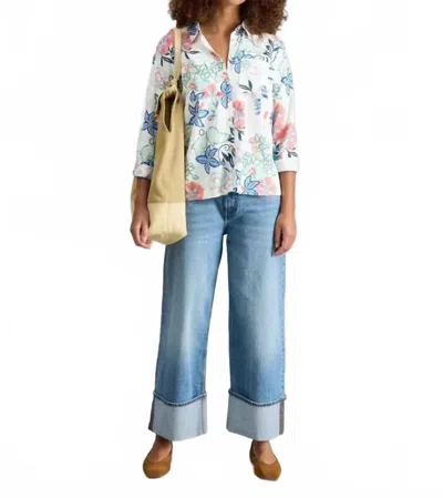 White Stuff Sophie Organic Cotton Shirt In Ivory In Multi