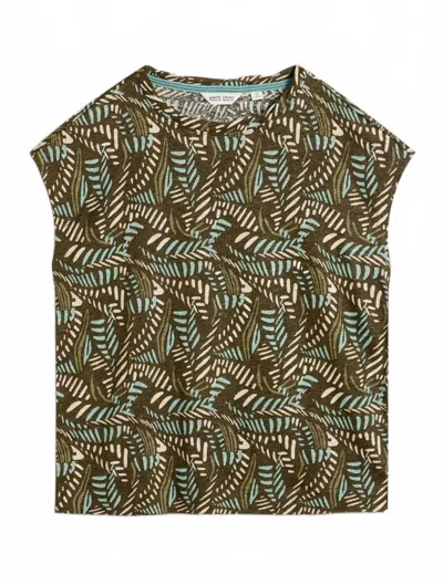 White Stuff Women's Rowan Linen Tee In Green In Multi