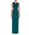White Tie By Shani Women's Asymmetric Scuba Crepe Gown In Green