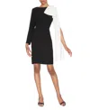 White Tie By Shani Women's Dramatic Bow Boat Neck Dress In Black