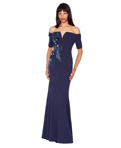 White Tie By Shani Women's Off-the-shoulder Ball Gown In Blue