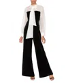 White Tie By Shani Women's Tuxedo Collared Jumpsuit In Multi