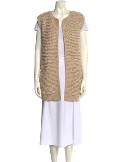 Pre-owned White + Warren Alpaca Striped Sweater In Neutral
