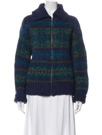 Pre-owned White + Warren Alpaca Striped Sweater W/ Tags In Blue