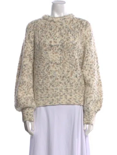 Pre-owned White + Warren Baby Alpaca Crew Neck Sweater In Neutral