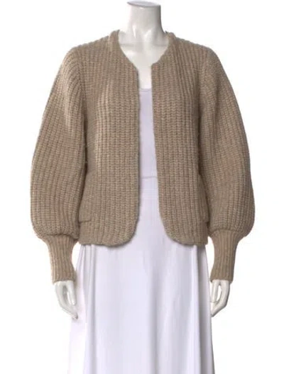 Pre-owned White + Warren Baby Alpaca Open Front Sweater In Neutral