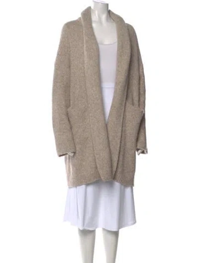 Pre-owned White + Warren Baby Alpaca Open Front Sweater In Neutral