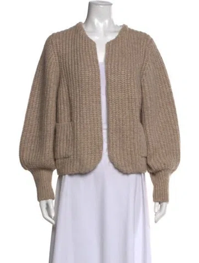 Pre-owned White + Warren Baby Alpaca Open Front Sweater In Neutral
