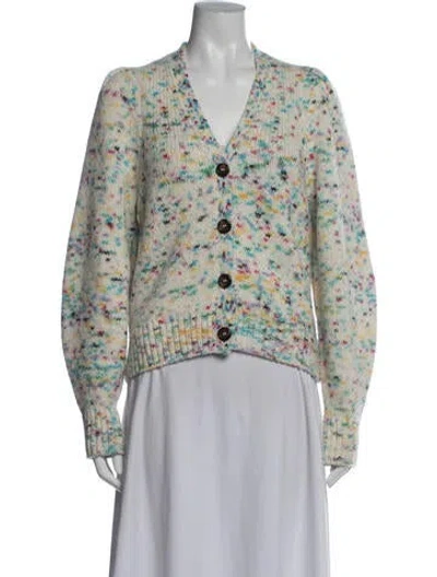 Pre-owned White + Warren Baby Alpaca Patterned Sweater In Multi