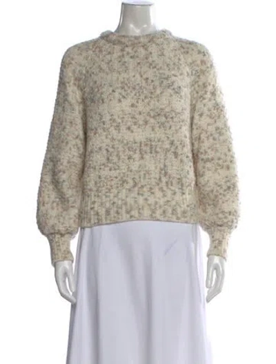 Pre-owned White + Warren Baby Alpaca Patterned Sweater In Neutral