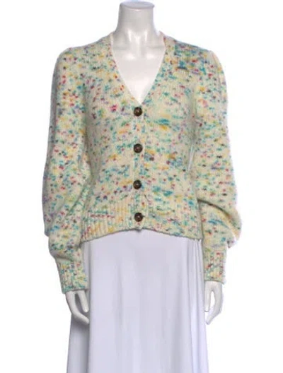 Pre-owned White + Warren Baby Alpaca Printed Sweater In Neutral
