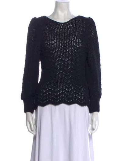 Pre-owned White + Warren Bateau Neckline Sweater In Blue