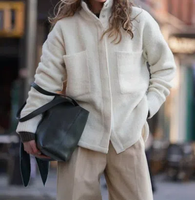 White + Warren Boucle Blend Luxe Jacket In Ivory In Multi