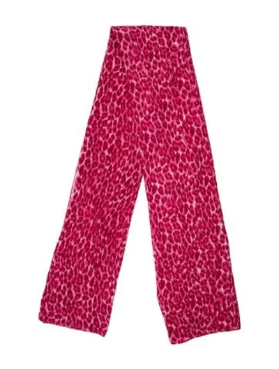 Pre-owned White + Warren Cashmere Animal Print Scarf In Pink