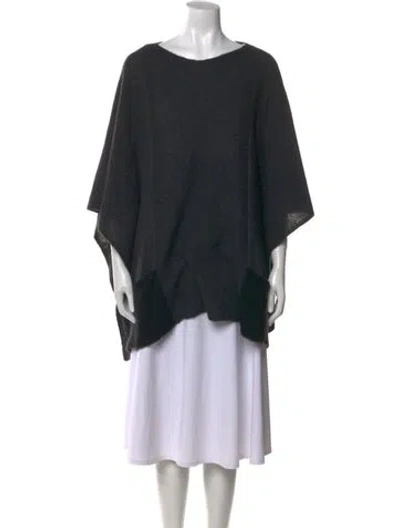 Pre-owned White + Warren Cashmere Bateau Neckline Sweater In Black