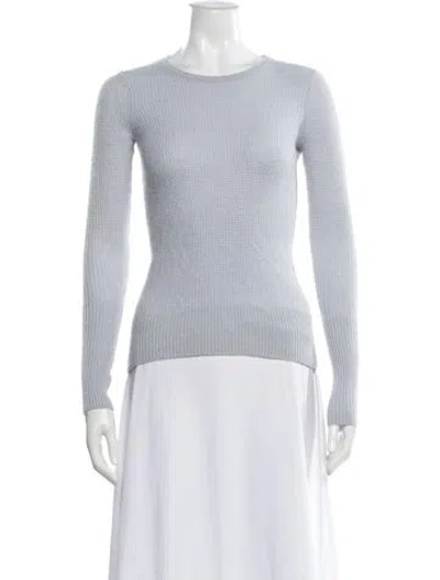 Pre-owned White + Warren Cashmere Bateau Neckline Sweater In Blue