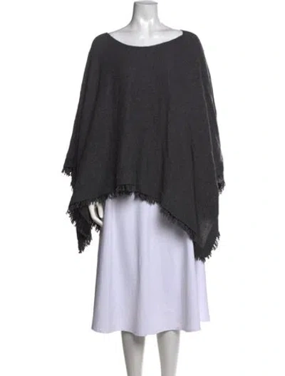 Pre-owned White + Warren Cashmere Bateau Neckline Sweater In Grey