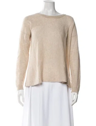 Pre-owned White + Warren Cashmere Bateau Neckline Sweater In Neutral