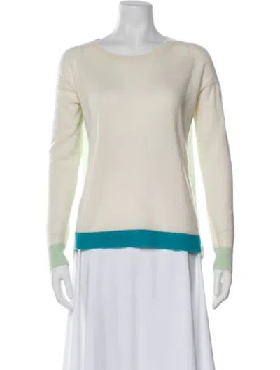 Pre-owned White + Warren Cashmere Bateau Neckline Sweater In Neutral
