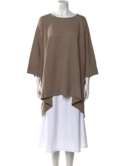 Pre-owned White + Warren Cashmere Bateau Neckline Sweater In Neutral