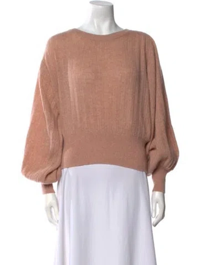 Pre-owned White + Warren Cashmere Bateau Neckline Sweater In Pink