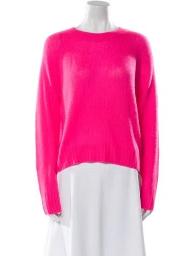 Pre-owned White + Warren Cashmere Bateau Neckline Sweater In Pink