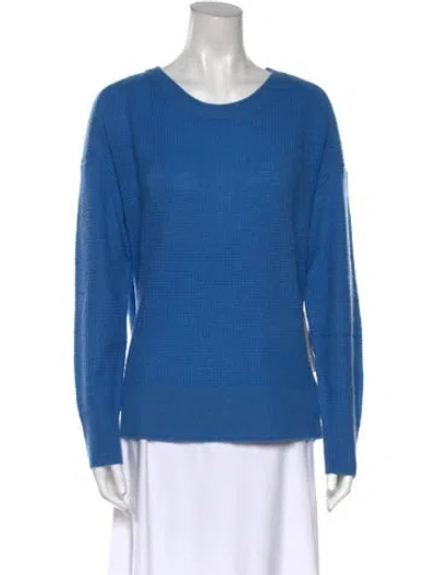 Pre-owned White + Warren Cashmere Bateau Neckline Sweater W/ Tags In Blue